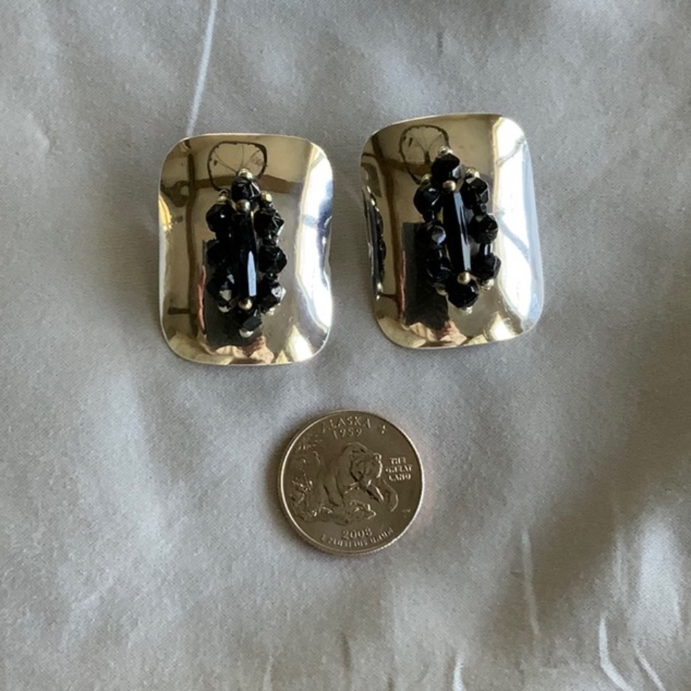 Elegant Sterling Silver and Black Onyx Earrings